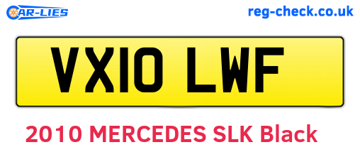 VX10LWF are the vehicle registration plates.