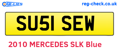 SU51SEW are the vehicle registration plates.
