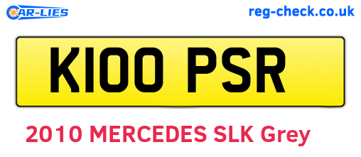K100PSR are the vehicle registration plates.