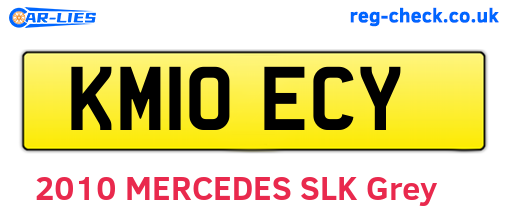 KM10ECY are the vehicle registration plates.