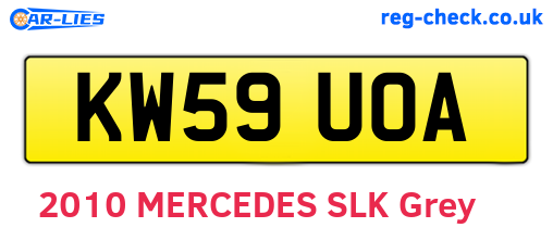 KW59UOA are the vehicle registration plates.