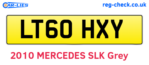LT60HXY are the vehicle registration plates.