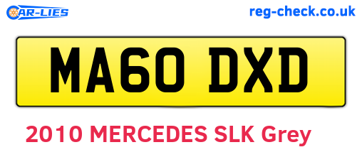 MA60DXD are the vehicle registration plates.