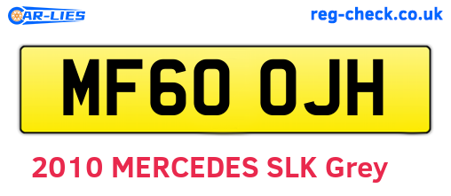 MF60OJH are the vehicle registration plates.