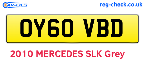 OY60VBD are the vehicle registration plates.