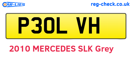 P30LVH are the vehicle registration plates.