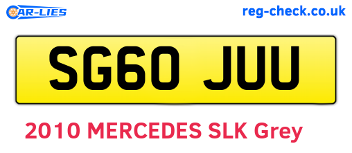 SG60JUU are the vehicle registration plates.