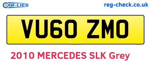 VU60ZMO are the vehicle registration plates.