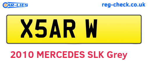 X5ARW are the vehicle registration plates.
