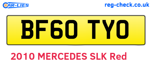 BF60TYO are the vehicle registration plates.
