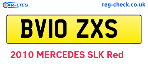 BV10ZXS are the vehicle registration plates.