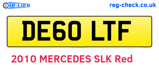 DE60LTF are the vehicle registration plates.
