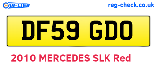 DF59GDO are the vehicle registration plates.
