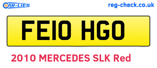 FE10HGO are the vehicle registration plates.
