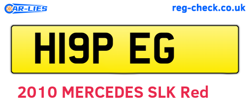 H19PEG are the vehicle registration plates.
