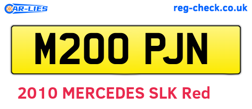 M200PJN are the vehicle registration plates.