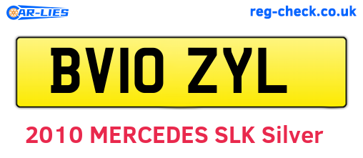 BV10ZYL are the vehicle registration plates.