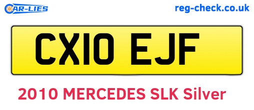 CX10EJF are the vehicle registration plates.