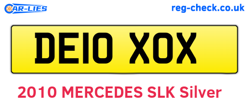 DE10XOX are the vehicle registration plates.