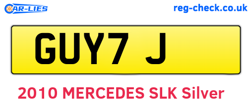 GUY7J are the vehicle registration plates.