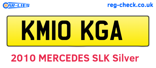 KM10KGA are the vehicle registration plates.
