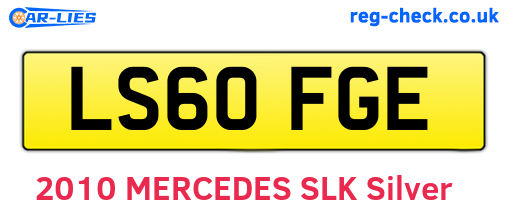 LS60FGE are the vehicle registration plates.