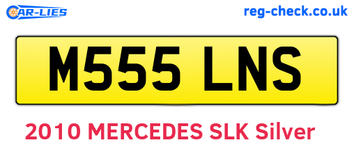 M555LNS are the vehicle registration plates.