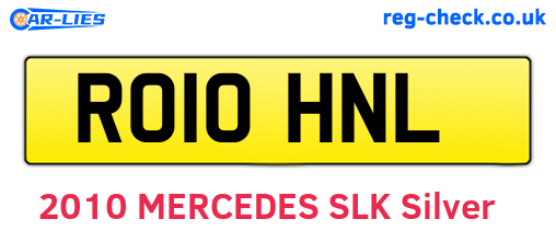 RO10HNL are the vehicle registration plates.