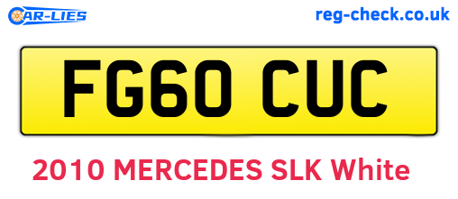 FG60CUC are the vehicle registration plates.