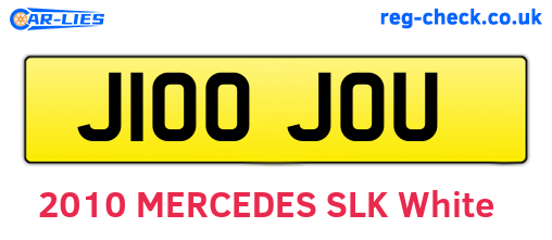 J100JOU are the vehicle registration plates.