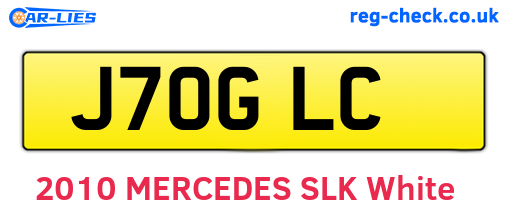 J70GLC are the vehicle registration plates.