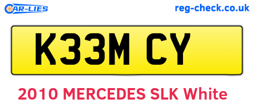 K33MCY are the vehicle registration plates.