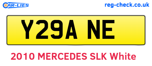 Y29ANE are the vehicle registration plates.