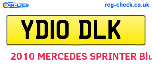 YD10DLK are the vehicle registration plates.