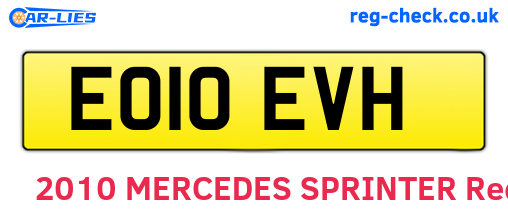 EO10EVH are the vehicle registration plates.