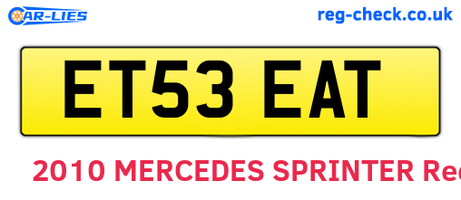 ET53EAT are the vehicle registration plates.