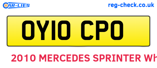 OY10CPO are the vehicle registration plates.