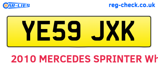 YE59JXK are the vehicle registration plates.