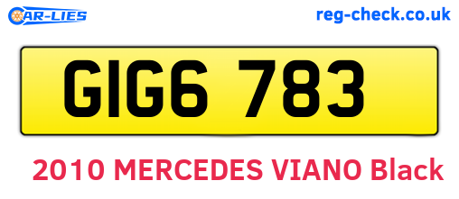 GIG6783 are the vehicle registration plates.