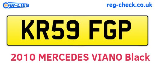 KR59FGP are the vehicle registration plates.