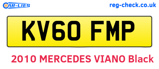 KV60FMP are the vehicle registration plates.