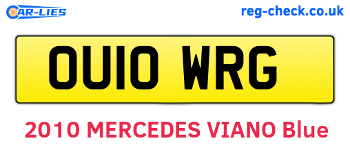 OU10WRG are the vehicle registration plates.