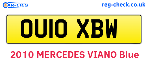 OU10XBW are the vehicle registration plates.