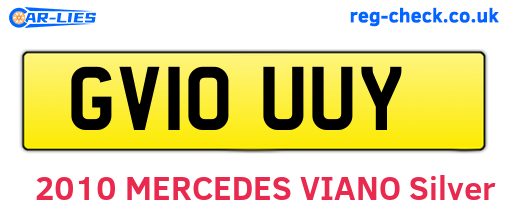 GV10UUY are the vehicle registration plates.