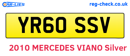 YR60SSV are the vehicle registration plates.