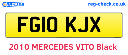 FG10KJX are the vehicle registration plates.