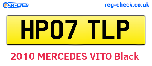 HP07TLP are the vehicle registration plates.