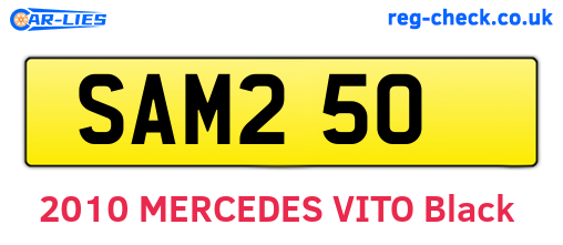 SAM250 are the vehicle registration plates.