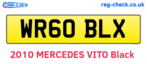 WR60BLX are the vehicle registration plates.