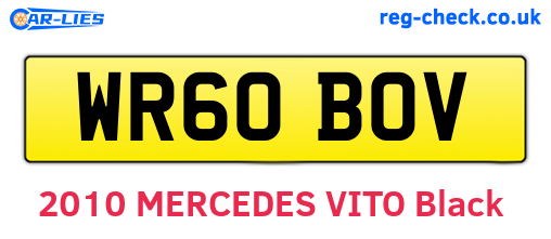 WR60BOV are the vehicle registration plates.